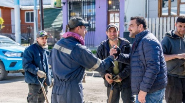 Programa de Recuperación Vial: Vuoto recorrió los trabajos de pavimentación de avenida Alem