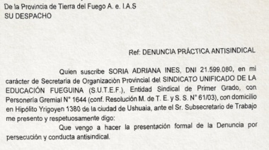 SUTEF denunció persecución y conducta antisindical