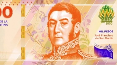 Lanzan un billete de $1.000 con la figura de San Martín