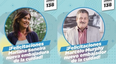 Ushuaia: Mariana Soneira y Marcelo Murphy son los nuevos embajadores de la ciudad