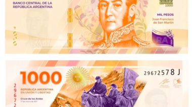 El nuevo billete de $ 1.000 con la imagen de San Martín ya está en circulación