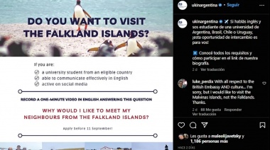 Reino Unido relanza un concurso para llevar universitarios argentinos a las Islas Malvinas
