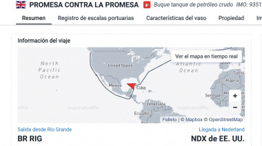 El petrolero británico VS Promise navega por el Golfo de México con destino a EE. UU