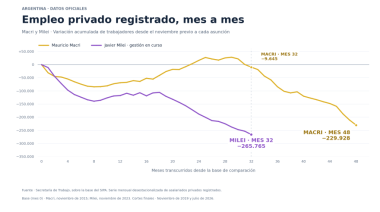 El liberalismo argentino, una máquina de destruir empleo privado