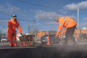 Avanza la repavimentación de Héroes de Malvinas antes de la veda invernal